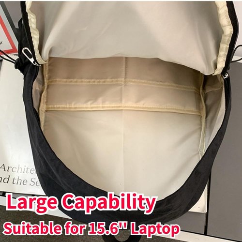 SIFRTOA Grunge Backpack with Adorable Accessory Aesthetic Backpack Cute Backpacks Waterproof (Black)