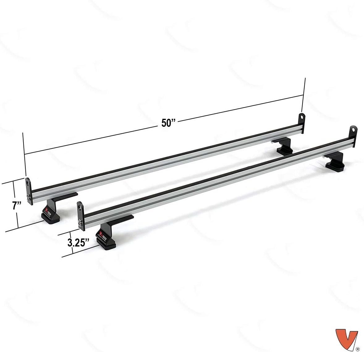 2 Bar Rack System for The Transit Connect 2014-On Silver