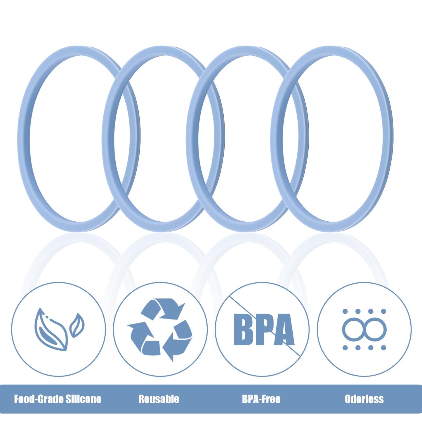 4pcs Gasket Replacement for Owala 40oz Tumbler, O Shaped Rubber Lid Seal Ring Water Bottle Accessories Replacement Part Compatible with Owala 40oz Stainless Steel Cup