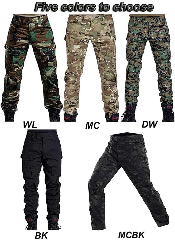 HANSTRONG GEAR H World Shopping Military Army Tactical Airsoft Paintball Shooting Pants Combat Men Pants with Knee Pads DW