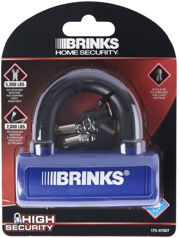 BRINKS - 3 7/8” Mini U-Bar Lock - Weather Resistant and Pick Resistant Bike Lock, Blue