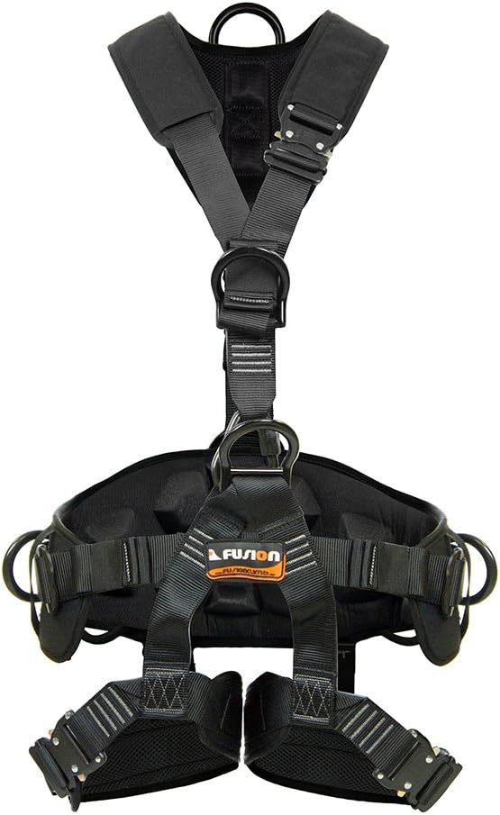 Fusion Climb Tac Rescue Tactical Full Body 3d Eva Padded Heavy Duty Adjustable Zipline Harness 23kn
