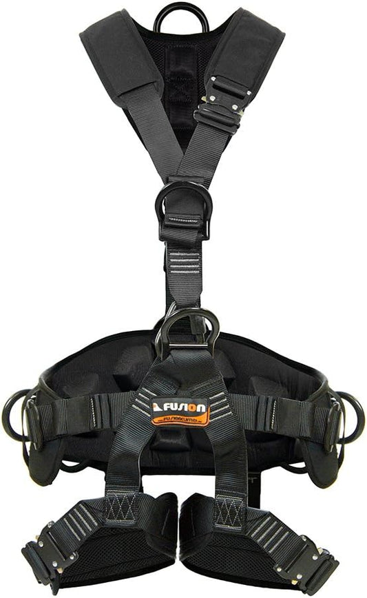 Fusion Climb Tac Rescue Tactical Full Body 3d Eva Padded Heavy Duty Adjustable Zipline Harness 23kn