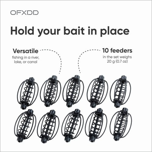 OFXDD Carp Feeder 10 Pcs - Spring Fishing Feeder for Carp - Cage Carp Bait of Pumpkin Form, 20 g (0.7 oz) - Carp Fishing Equipment & Accessory