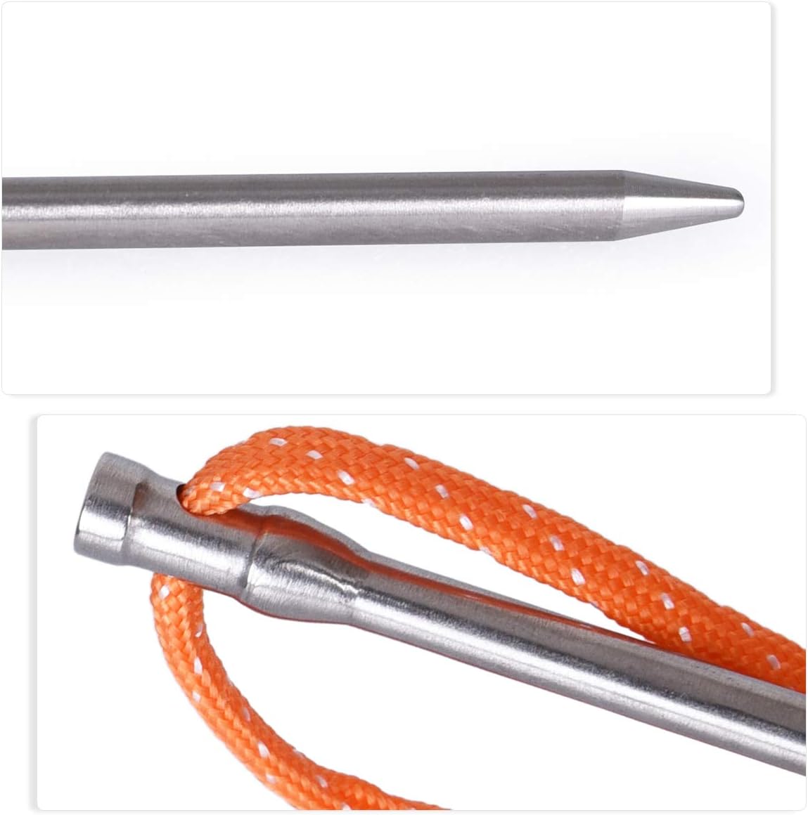 iBasingo 8pcs/lot Titanium Alloy Pegs 16.5cm Camping Tent Stakes Portable Tent Nails for Picnic Hiking Backpacking Ti4005P