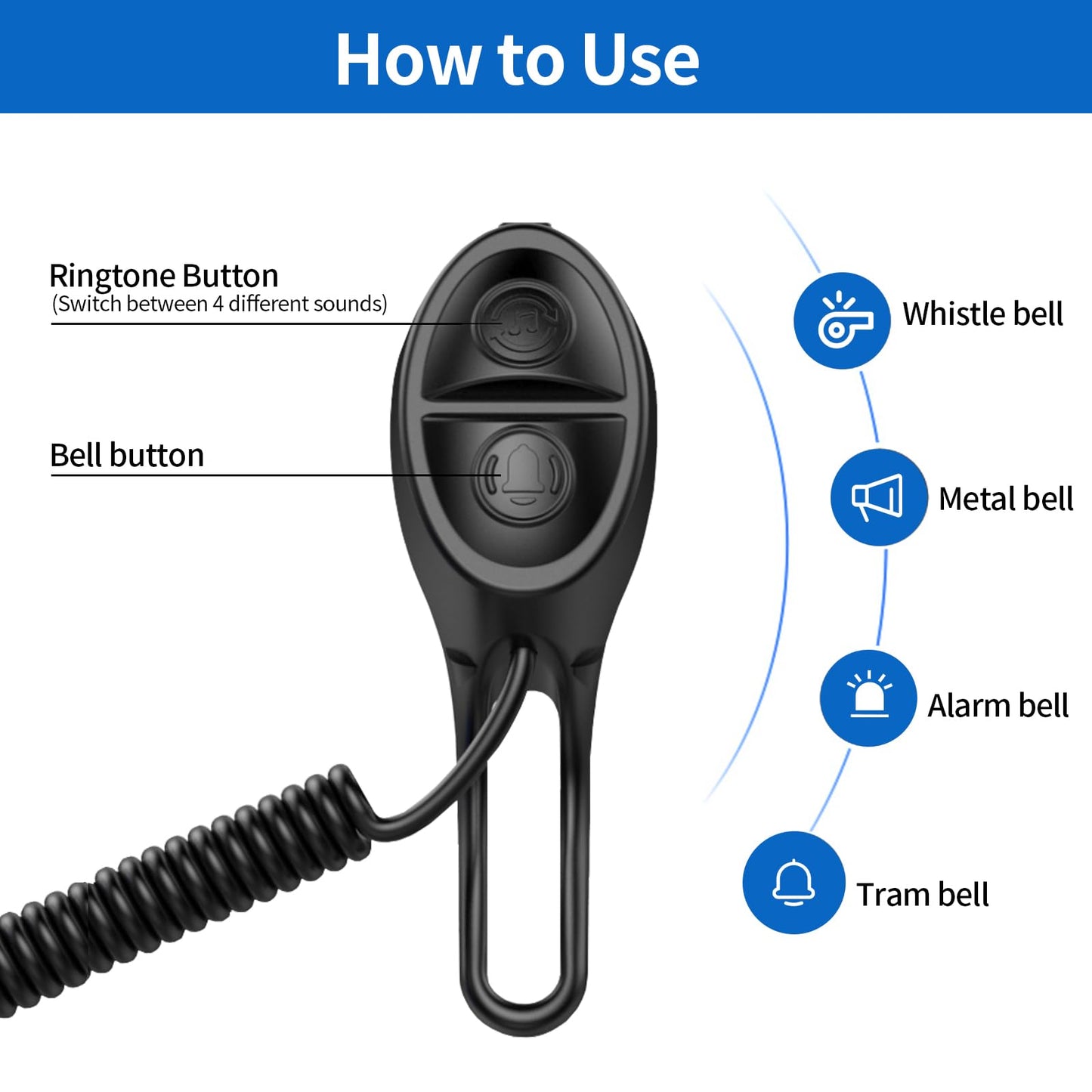 YOUNGFLY Electric Bike Horn Bicycle Bell, 120db Electronic Bicycle Horn with USB Waterproof Plug 4 Sound Modes, for Kids Boys Adults Mountain Bike Accessories