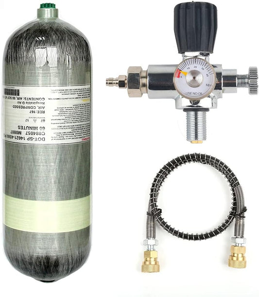 98Cu.Ft / 4500psi PCP Refill Tank DOT Certified Carbon Fiber Cylinder Compressed Air System (Air Tank with Side Gauge Valve)