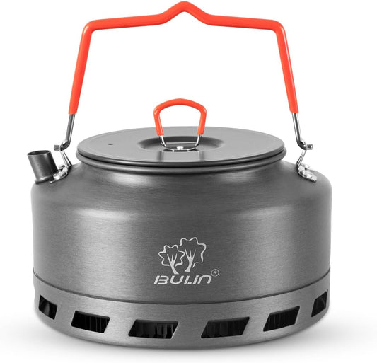 Tentock Portable Hard Aluminum Camping Kettle Camping Tea Pots Campfire Kettle for Boiling Water for Backpacking Outdoor Activities