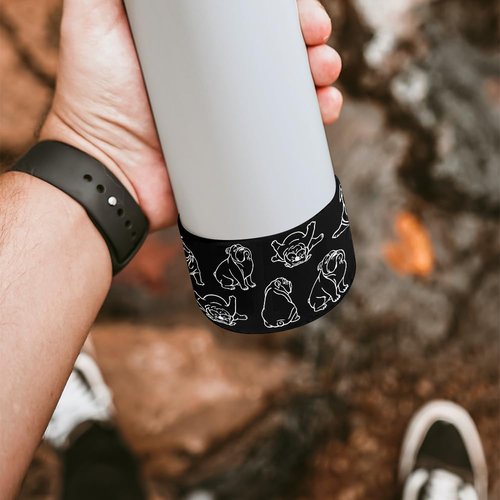 WIRESTER Silicone Sleeve Boot Compatible with Stanley Tumbler Hydro Water Bottles 12oz 24oz 20oz 30oz 40oz - English Bulldog Funny Playful On Black