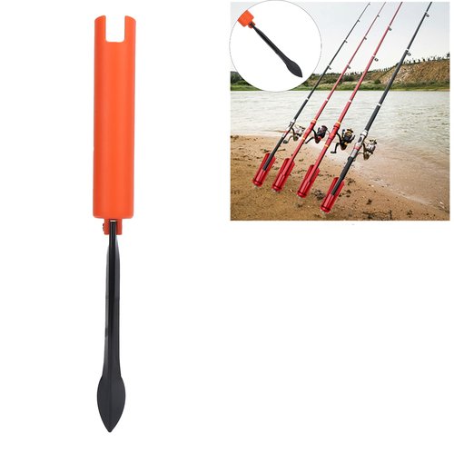 Universal Fishing Pole Rod Holder Ground, Stainless Steel Support Stand Spike Detachable Surf Casting Spincast Rod Racks