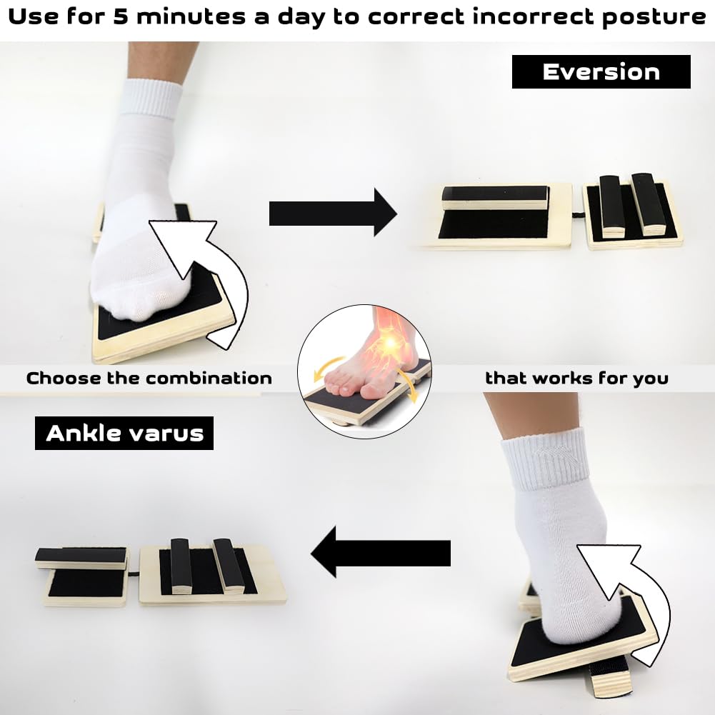 Ankle Balance Board，Aohcae Ankle Foot Strengthener Exerciser for Sprained, Single Leg Balance Board, Anti Slip Wobble Board, Foot Stretcher for Plantar Fasciitis Relief.