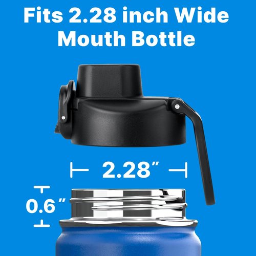 Bluwing Auto Spout Lid for Hydro Flask Wide Mouth 12-64 oz, Replacement Lid for Hydroflask, Thermoflask, koodee, Iron Flask Wide Mouth Water Bottle(1 Pack