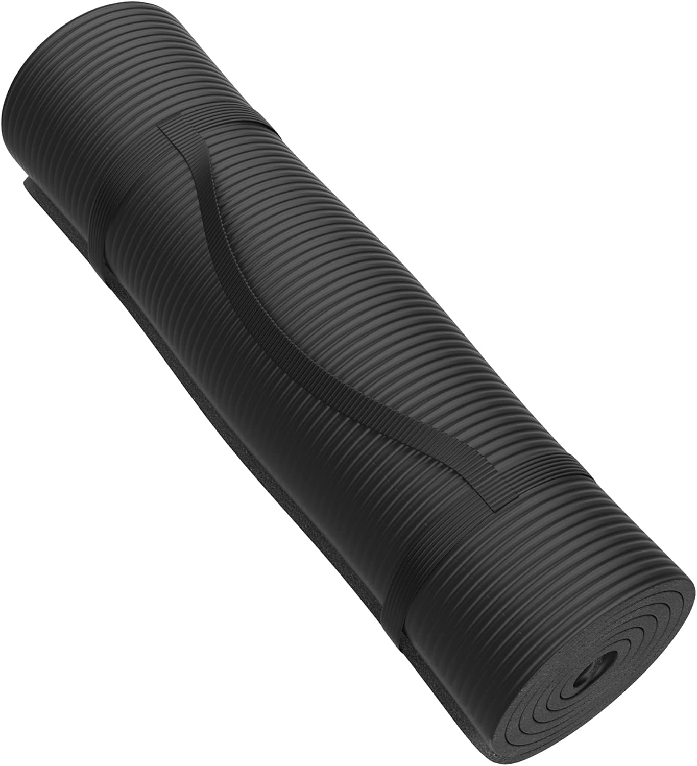 Foam Sleeping Pad - Lightweight 0.5-Inch Mat for Camping, Cots, Tents, Backpacking, and Yoga - Non-Slip and Waterproof with Handle by Wakeman (Black)