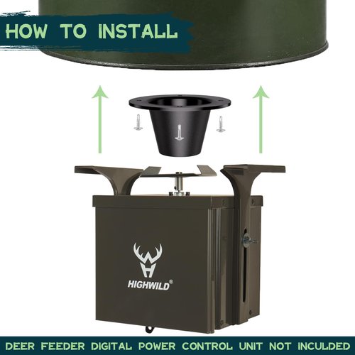 Highwild 2" Drop Versatile Replacement Funnel for Deer Feeder - Durable Polycarbonate Funnel - Efficient Game Feeding
