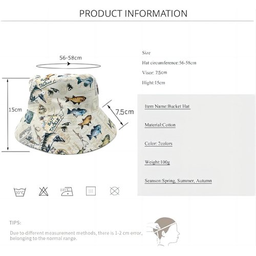 Tijuboni Fishing Bucket Hats Reversible Funny Fishing Hats for Men Embroidery Fisherman Hat Summer Outdoor Hat Unisex Double-Side-Wear