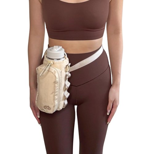 Water Bottle Holder Crossbody, Carrier Sling Bag with Phone Pocket and Key Hook Strap, Fits 24oz/32oz/40oz bottles, Adjustable Shoulder Strap, Belt Strap loops, For Hiking, Walking, Outdoor Activities