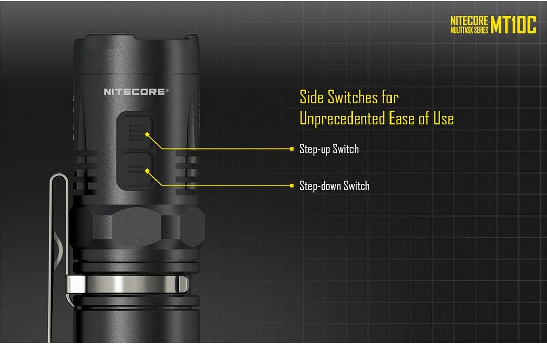Nitecore MT10C Tactical Flashlight 920 Lumen with Red Light & LumenTac Organizer