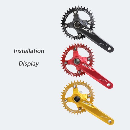 DJC Bike Chainring 104BCD Oval 32t 34t 36t 38t Tooth Narrow Wide 7/8/9/10/11/12 Speed Ultralight MTB Mountain Bike 104 BCD Chainwheel,07# Oval Black,36T
