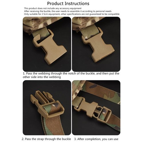 YASHALY 2pcs 1'' Secure and Reliable Tactical Quick-Release SRB QASM Buckles Side Release Buckle for Heavy-Duty Use (BK)