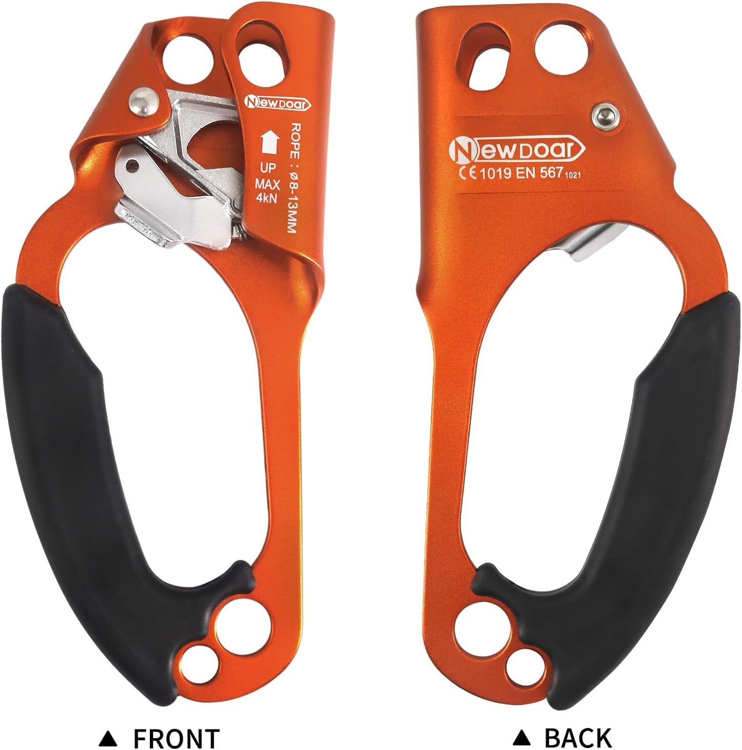NewDoar UIAA & CE Certified Hand Ascender Rock Climbing Tree Arborist Rappelling Gear Equipment Rope Clamp for 8~13MM Rope