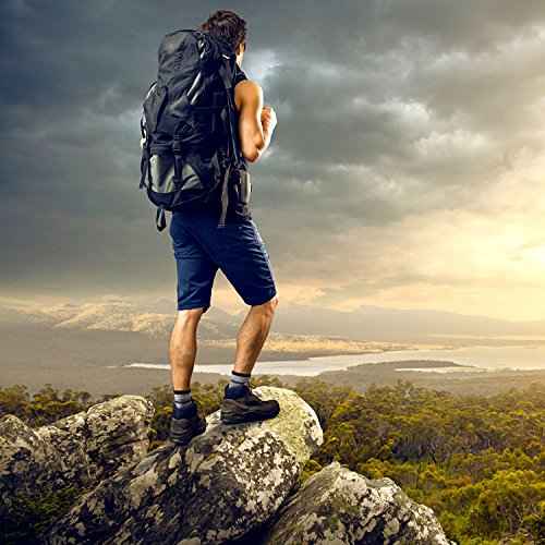 FEIDEER Men's Walking Hiking Socks, Wicking Cushion Quarter Crew Socks for Mens Outdoor Sports, 3/4/5 Pair, 6-15 Size