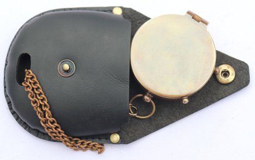 MADSNIIB Brass Engraved Nautical Compass with Leather Case, Antique Gift for Birthday, Wedding, Anniversary, Christmas, Valentine, Portable Compass for Hiking (Be Strong Engraved Brass Compass)