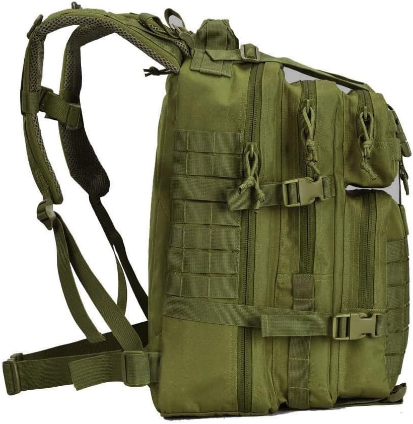 REEBOW GEAR Military Tactical Backpack for Men Large 34L Army 3 Day Assault Pack Molle Bag Backpacks (34L, Black)