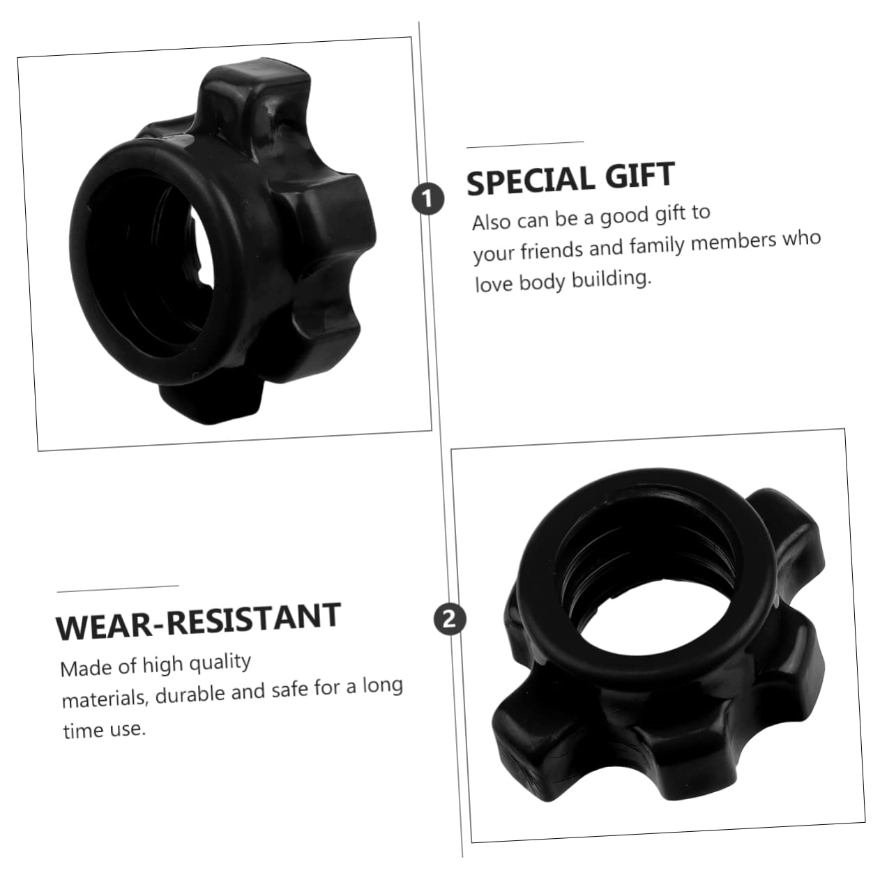 Kisangel Barbell Clips 4 Pcs black screws exercise handles non-slip gym accessories Barbells- Lock Collar Nut screw ring dumbbell bar collar dumbbell bar gym machines for home