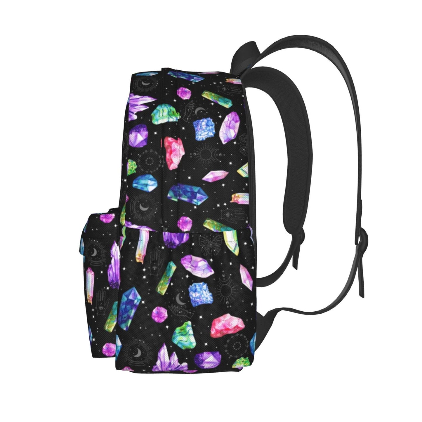 ACDRUING Colorful Crystals Waterproof Backpack Adjustable Shoulder Straps Bag Large Capacity Casual Daypack Bookbag For Travel Work