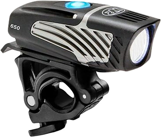 NiteRider Lumina Micro 650 Lumen USB Rechargeable Front Bike Light – 5 Modes Compact LED Headlight Helmet Mount IP64 Waterproof Road Cycling MTB Commuter Night Riding Safety Easy Mount Bicycle Light