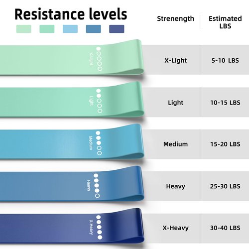 Resistance Bands for Working Out, Elastic Pilates Flexbands for Physical Therapy Yoga, Stretch Exercice Loop Bands for Booty Legs
