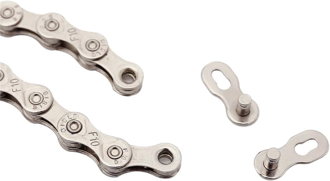 FSC 10 Speed 116 Links Bicycle Chain, Silver,Gold (1/2x11/128-Inch) Compatible with 9 Speed