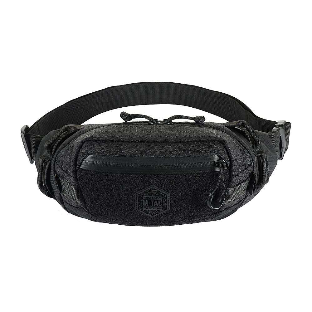 M-Tac Premium Military Tactical Mens Fanny Pack - Waist Belt Bag - Waterproof Concealed Carry Fanny Pack For Men & Women Cross Body EDC (Elite Hex Black)