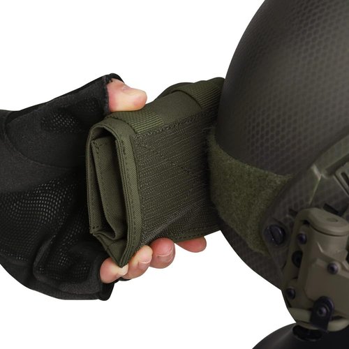 KRYDEX Tactical Helmet Counterweight Pouch with Elastic Flashlight Chemlight Battery Holder for OPS Fast BJ PJ MH Type Helmets (Ranger Green)