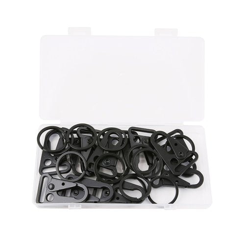 Vagocom 12 Sets Tactical Snap Hooks, 1" Small Keychain Clip with Metal Key Ring for Molle Bags,Paracord Bracelets,Use for Camping,Hiking,Traveling,Outdoor Activity