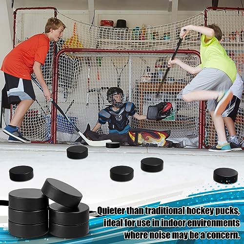 Foam Hockey Pucks Set - 6/10/24 Pieces with Storage Bag - Black, Classic, 3"