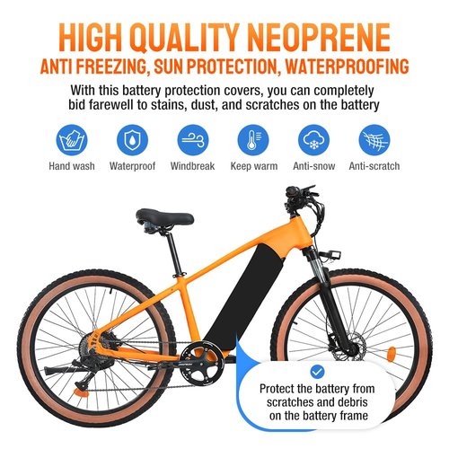 Large Size Battery Cover For Electric Bicycles , Ebike Frame Battery Protector Cover,Three sizes options