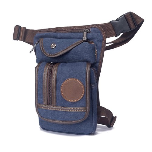Yoholda Adjustable Waist Pack Fanny Pack for Outdoor Sports, Canvas Tactical Military Drop Leg Bag for Men Women (Navy Blue)