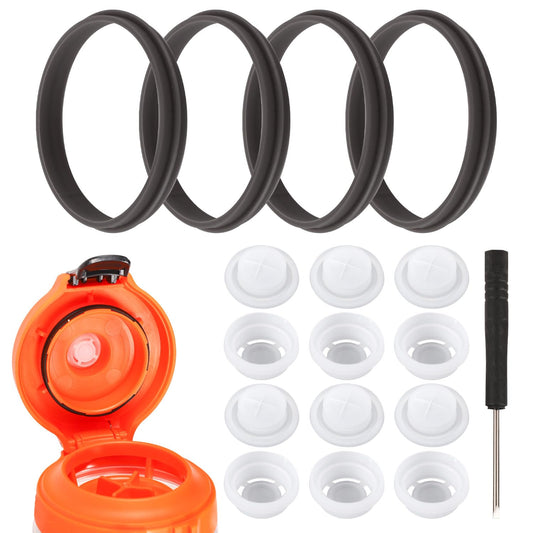 10pcs Lid Replacement Valves & Gasket for Gatorade Water Bottle GX 30oz and Squeeze Bottle 32oz, Bottle Top Dispensing Valves Plastic Insert & Bottle Rubber Seals & Screwdriver for Gatorade Bottle