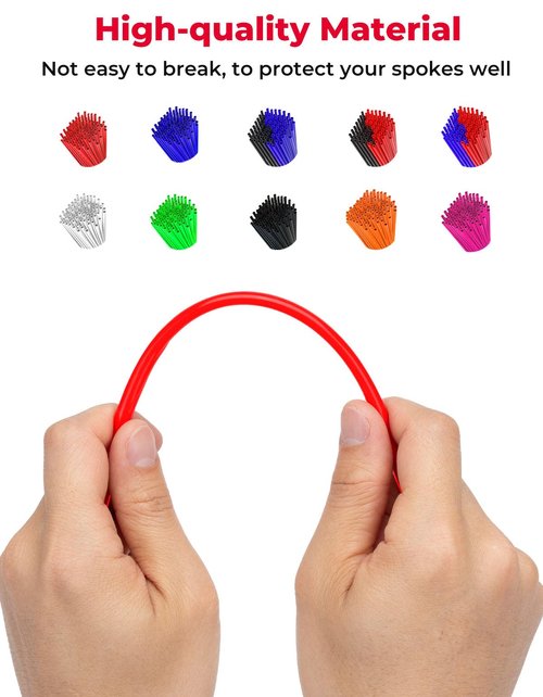 KEMIMOTO Dirt Bike Spoke Covers 72Pcs, Universal Pipe Trim for 8"-21" Wheels, Spoke Rims Wraps for Dirt Bike, Motocross, Bike, Bicycle, Wheelchair, Motorcycle Decoration Protector (Red and Blue)