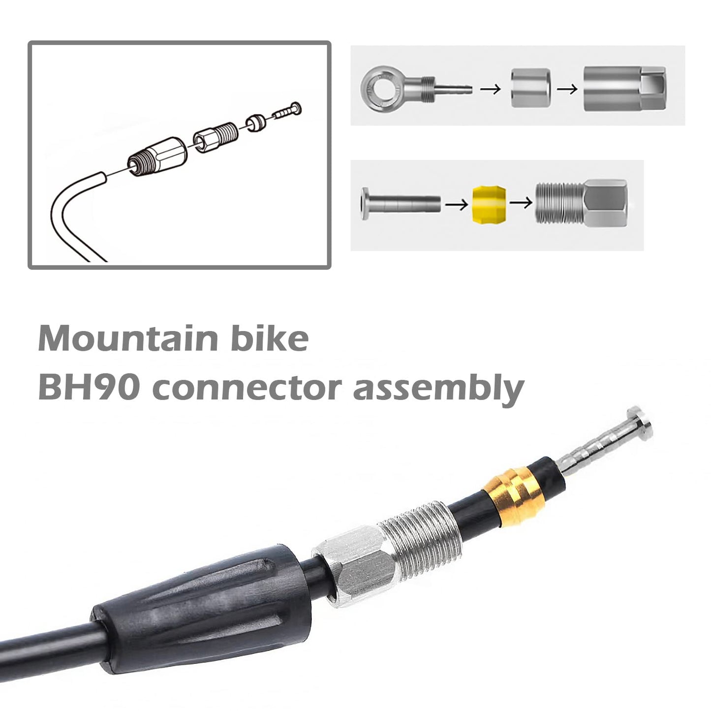 eMagTech 1 Set BH90 Olive Hose Adapter Bicycle Fittings Accessories Set Olive and Conecter Insert Hydraulic Disc Brake Hose Compatible with BH90 Bicycles