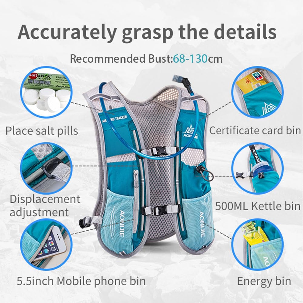 AONIJIE Hydration Backpack Vest for Outdoor Sports Breathable and Lightweight,Hydration Pack for Running, Cycling, and Hiking