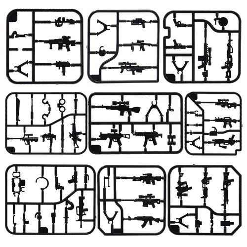 PARAELVES Mini Weapon Accessories, Minifigure Accessories for Military Enthusiast, Various Mini Guns, Helmets for All Age, DIY Police Keychain