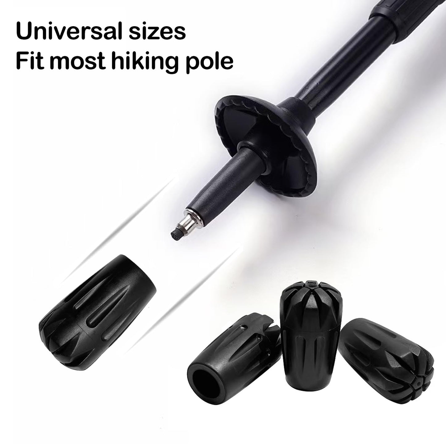 6Pcs Trekking Pole Tips Replacement - Rubber Feet for Hiking Poles Tips, Walking Sticks Tips Accessories, Fits Most Standard Trekking Poles, Walking Sticks Shock Absorbing(11mm Hole Diameter)