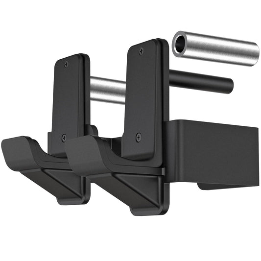Kipika J-Hooks for 3" x 3" Power Rack - 5/8" or 1" Hole - Reinforced Steel with Rubber Pads - Heavy Duty Squat Rack Accessories - 2Pcs