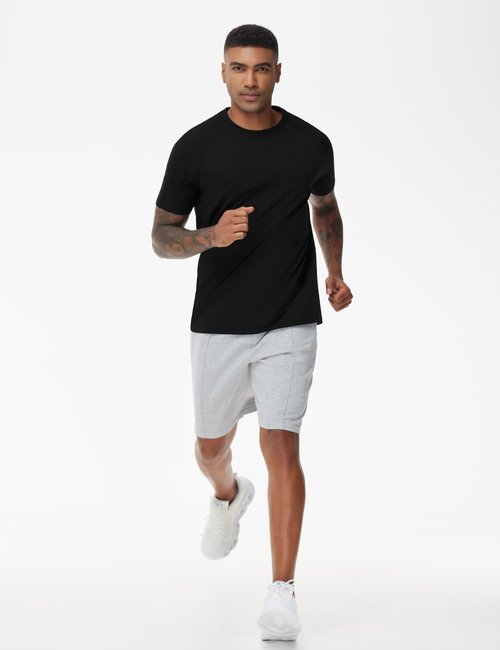 THE GYM PEOPLE Men's Workout T-Shirts Short Sleeve Breathable UPF 50+ Outdoor Athletic Running Tee Tops Black