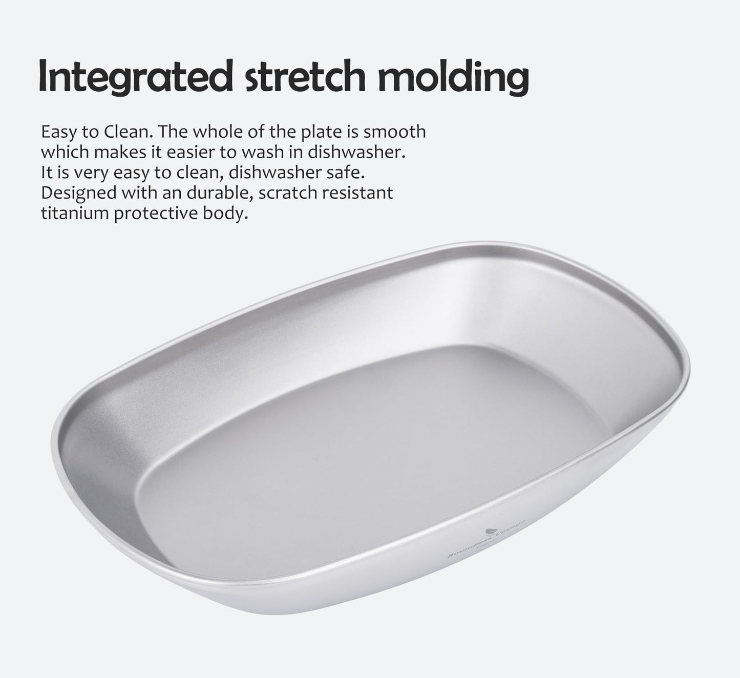 iBasingo 9.13 in Titanium Dinner Plates Camping Metal Service Dishes Lightweight Portable Outdoor Indoor Single-layer Durable Bread Dessert Vegetables Fruit Chips Kitchen Tableware Ti1142T-S