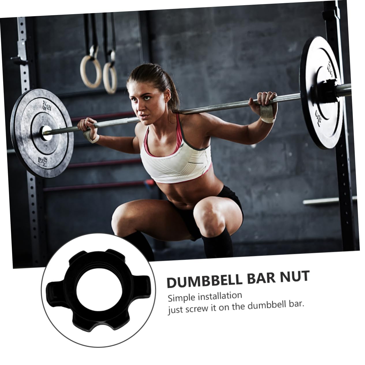 Kisangel Barbell Clips 4 Pcs black screws exercise handles non-slip gym accessories Barbells- Lock Collar Nut screw ring dumbbell bar collar dumbbell bar gym machines for home