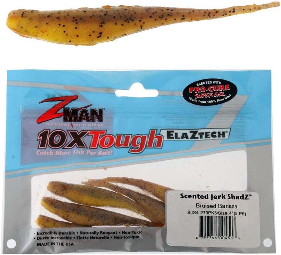 Z-MAN Scented Jerk ShadZ 4 inch Soft Plastic Jerkbait 5 Pack