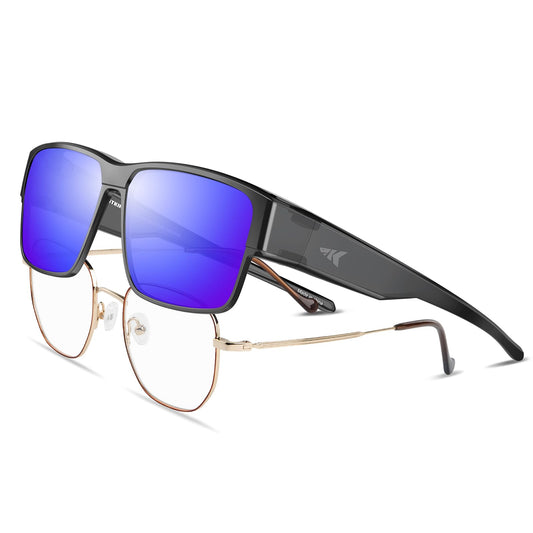 KastKing Molino Fit-Over Polarized Sunglasses,UV400 Protection Ultralight Wraparound Fishing Sports Sunglasses, TAC Lenses